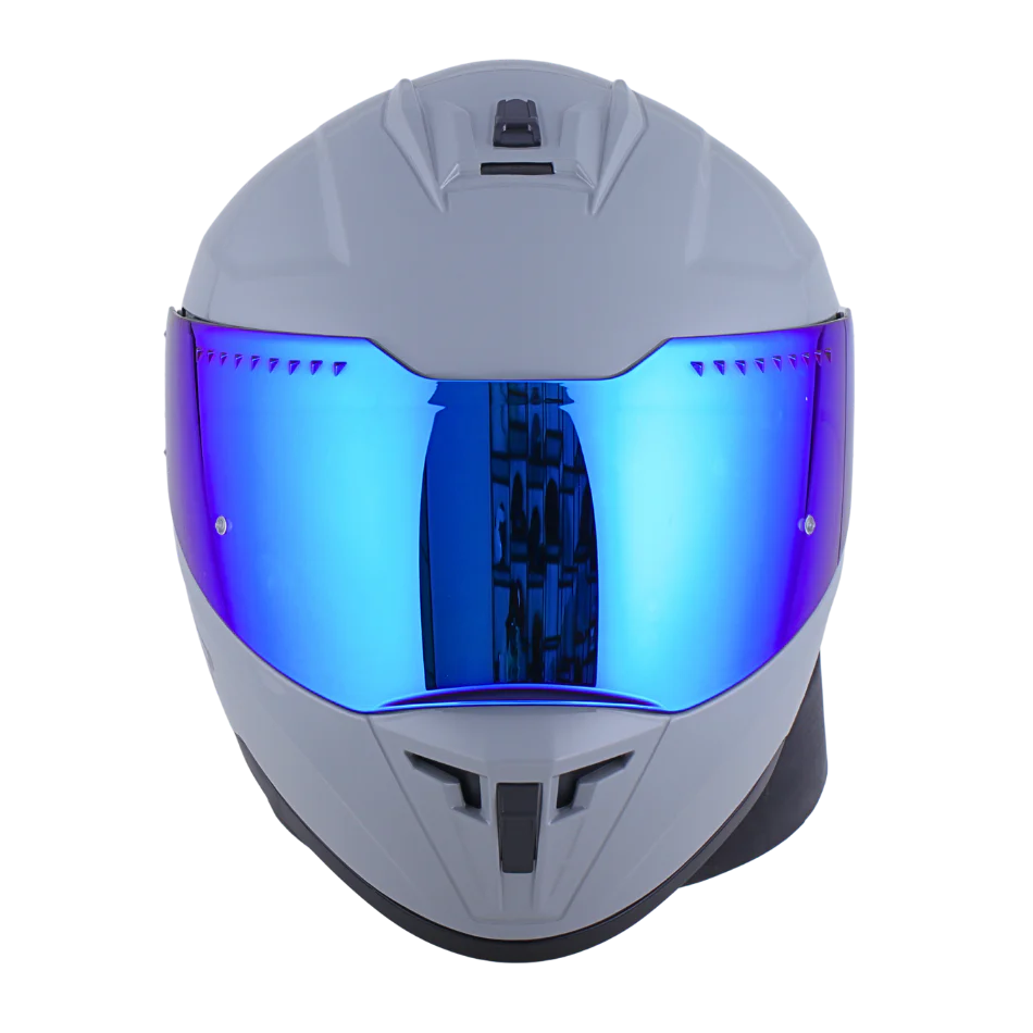Casco EDGE Integral Extreme Solido Gris / Azul Metalizado Certificación DOT I ECE - Image 3