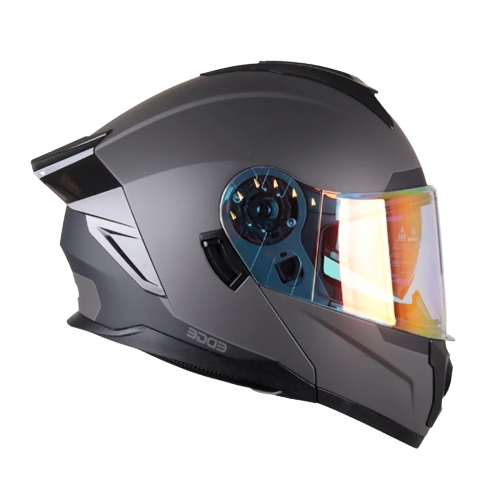 Casco EDGE Abatible Boston Solido Gris Certificación DOT I ECE - Image 4