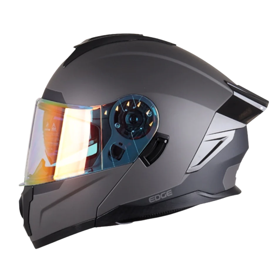 Casco EDGE Abatible Boston Solido Gris Certificación DOT I ECE - Image 5