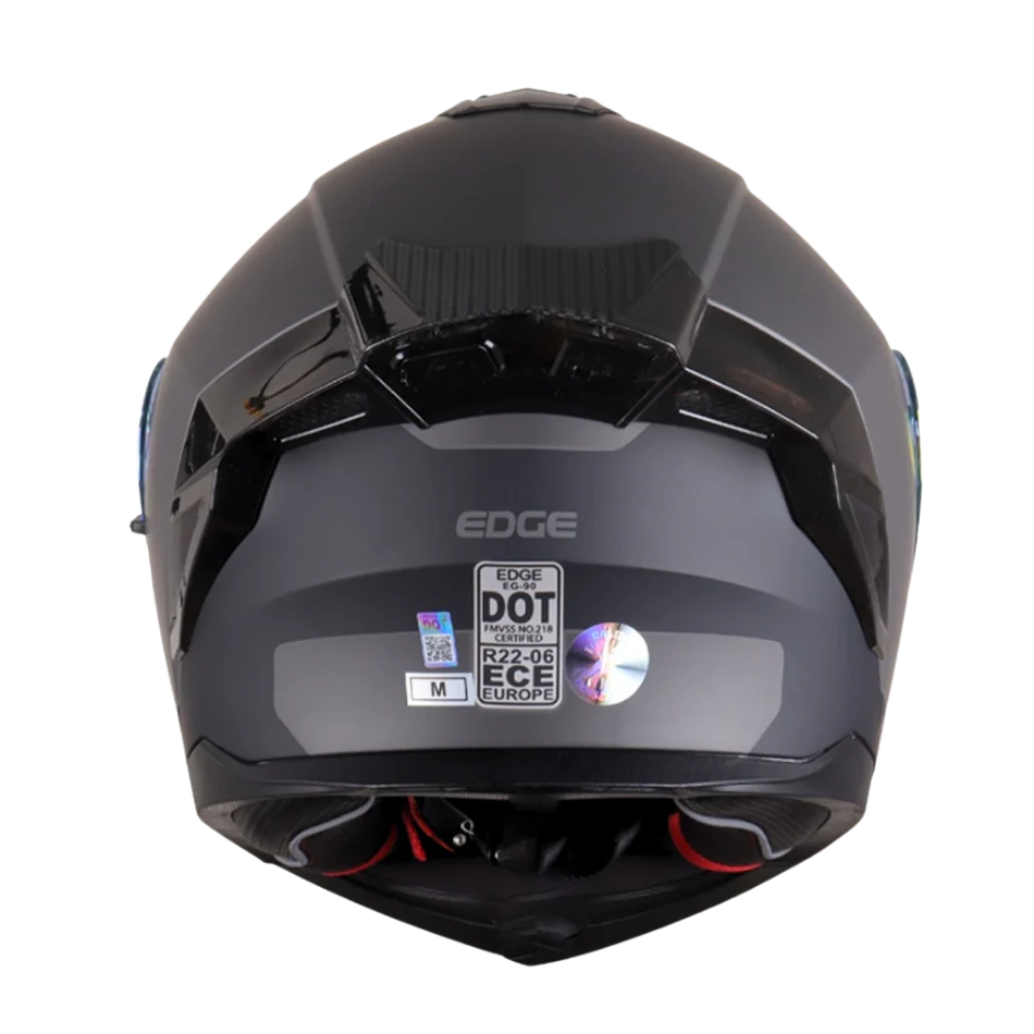 Casco EDGE Abatible Boston Solido Gris Certificación DOT I ECE - Image 6