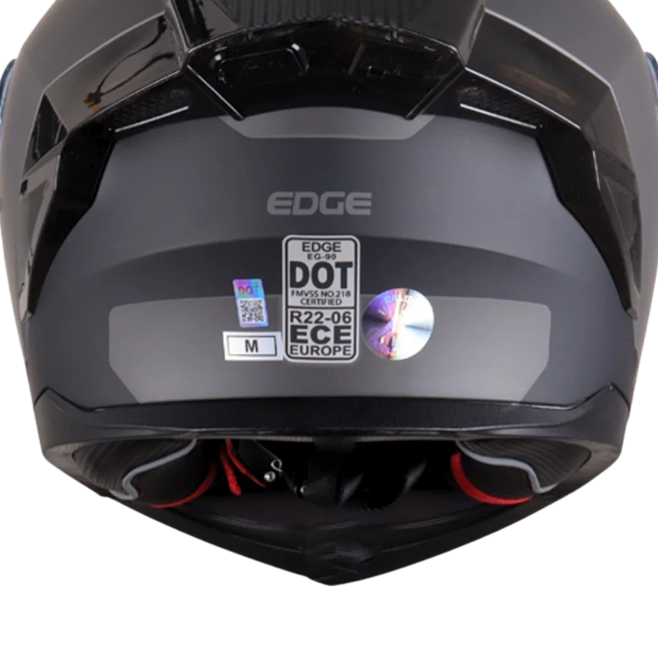 Casco EDGE Abatible Boston Solido Gris Certificación DOT I ECE - Image 7