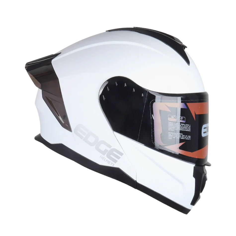 Casco EDGE Abatible Boston Sólido Blanco Certificación DOT I ECE - Image 4