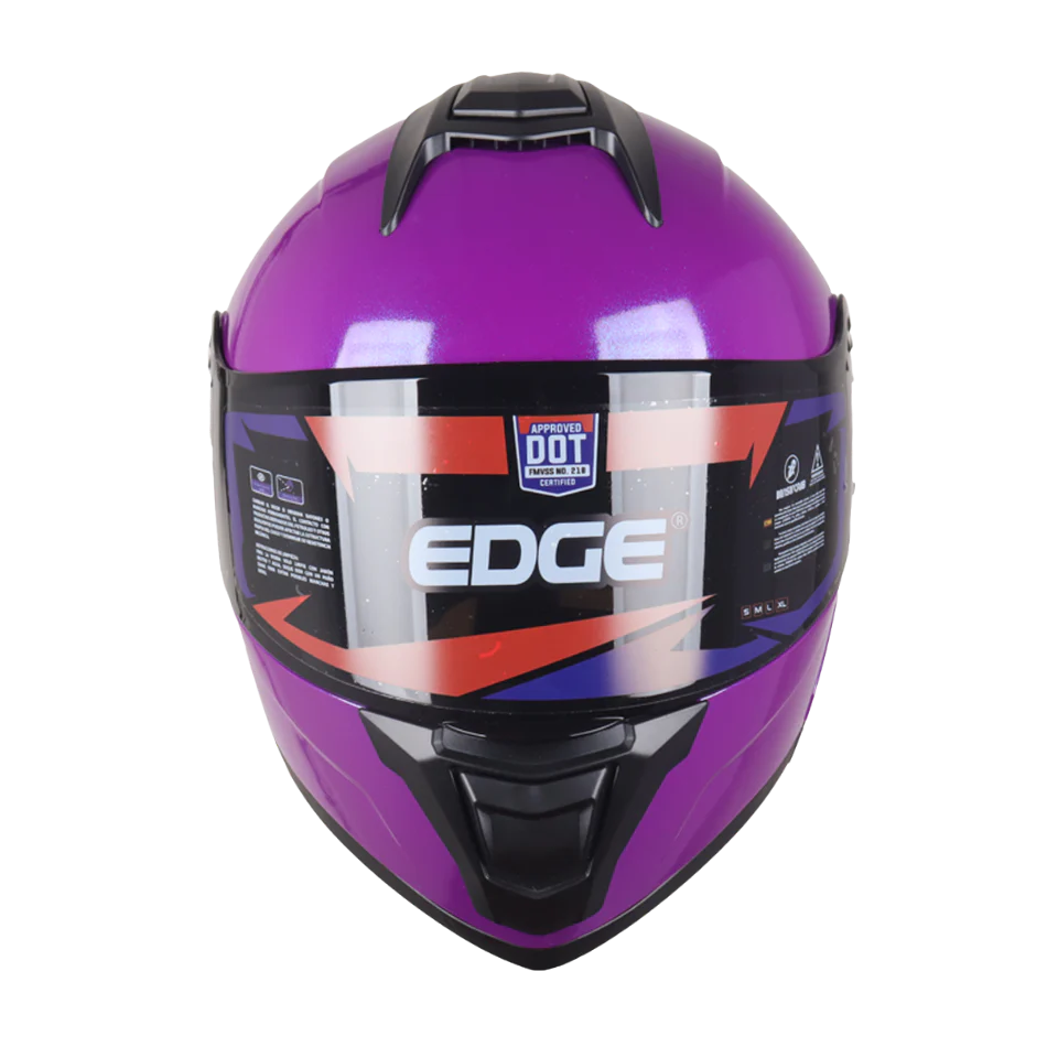 Casco EDGE Abatible Boston Sólido Morado Certificación DOT I ECE - Image 3