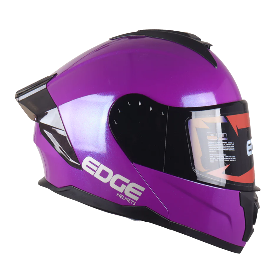 Casco EDGE Abatible Boston Sólido Morado Certificación DOT I ECE - Image 4