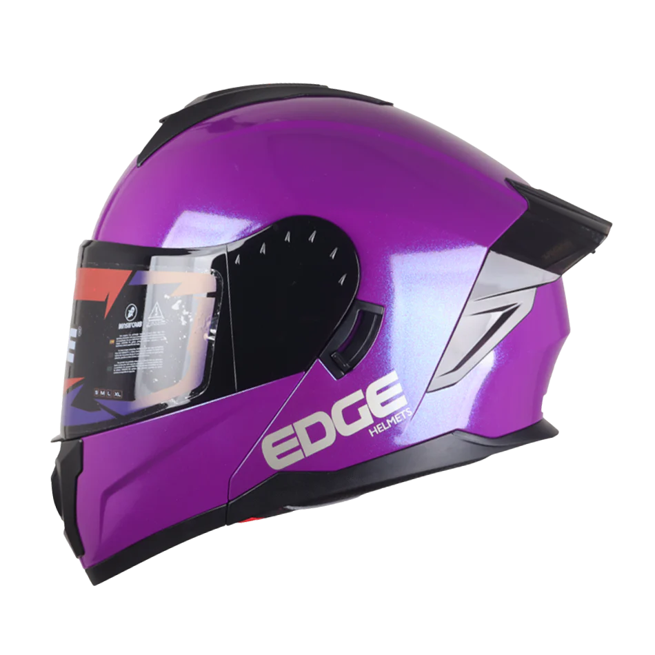 Casco EDGE Abatible Boston Sólido Morado Certificación DOT I ECE - Image 5