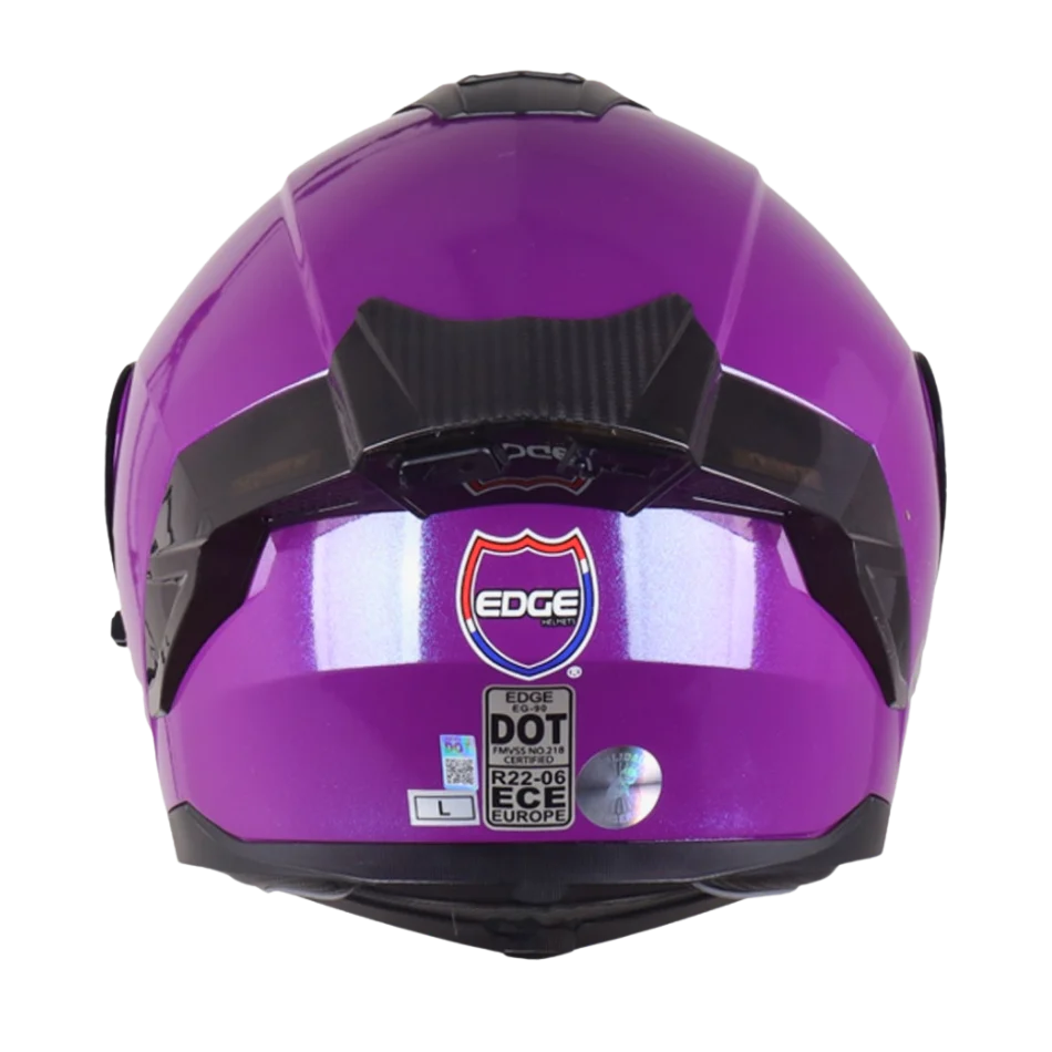 Casco EDGE Abatible Boston Sólido Morado Certificación DOT I ECE - Image 6