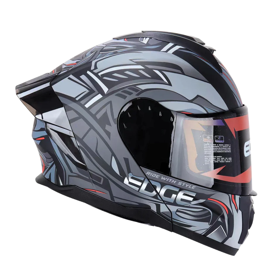 Casco EDGE Abatible Boston Steelix Gris Certificación DOT I ECE - Image 4