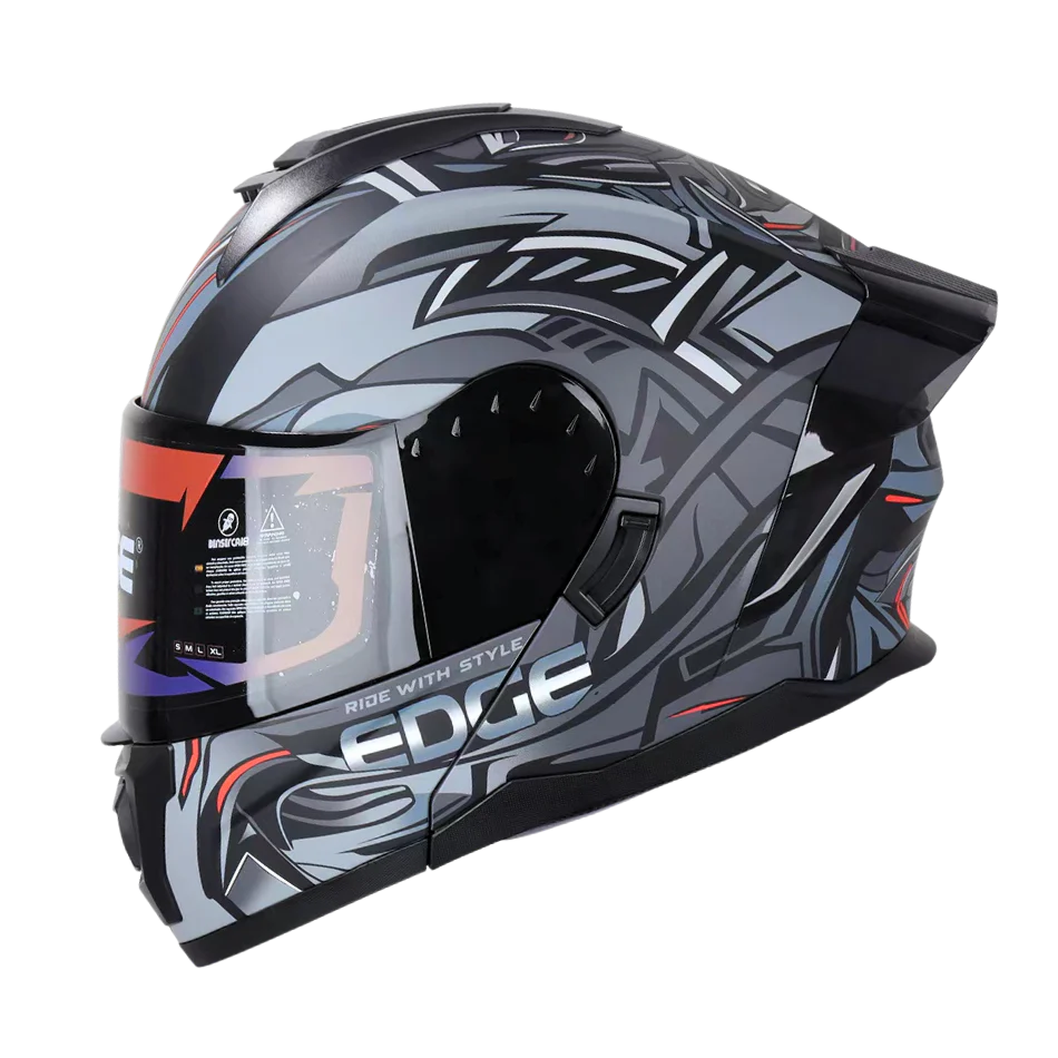 Casco EDGE Abatible Boston Steelix Gris Certificación DOT I ECE - Image 5