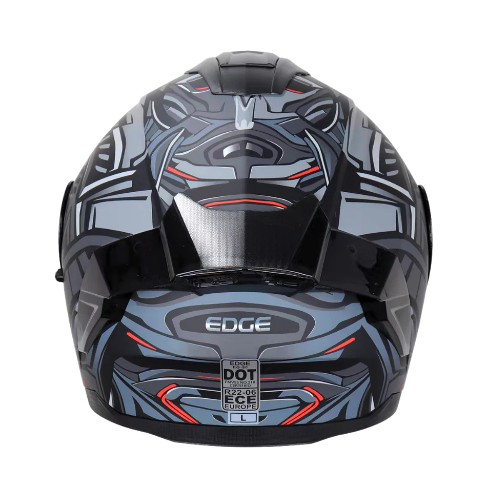 Casco EDGE Abatible Boston Steelix Gris Certificación DOT I ECE - Image 6