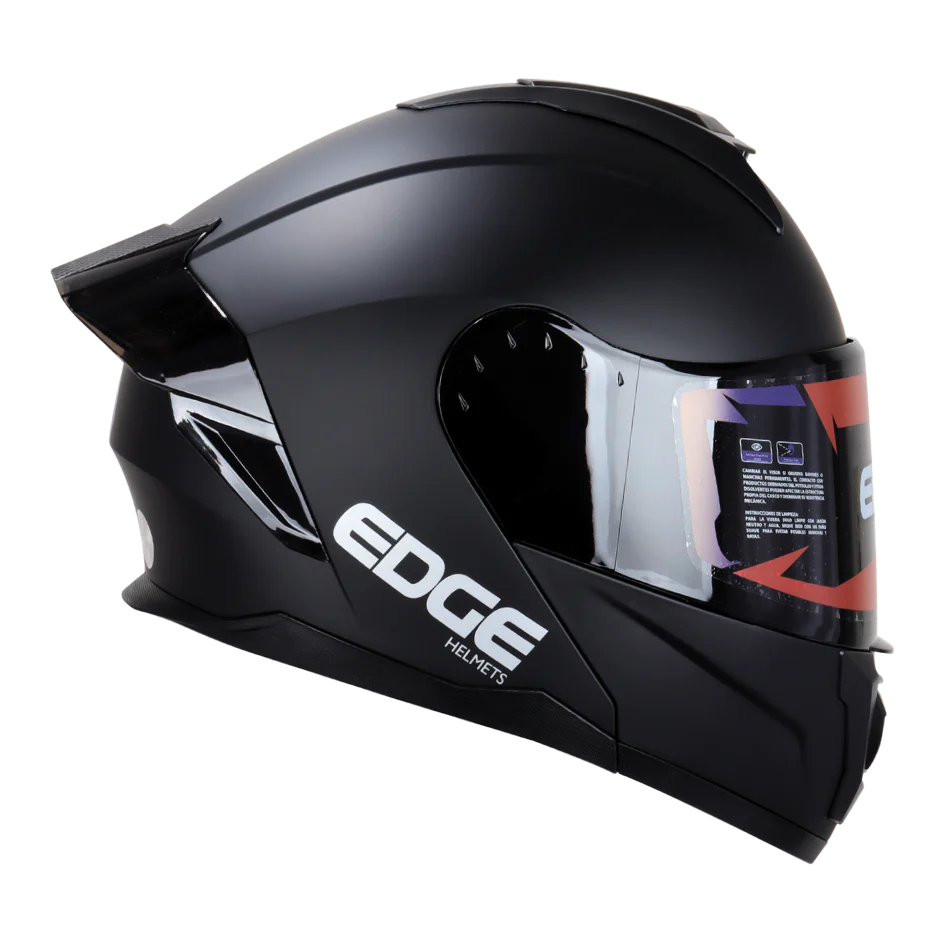 Casco EDGE Abatible Boston Sólido Negro Certificación DOT I ECE - Image 4