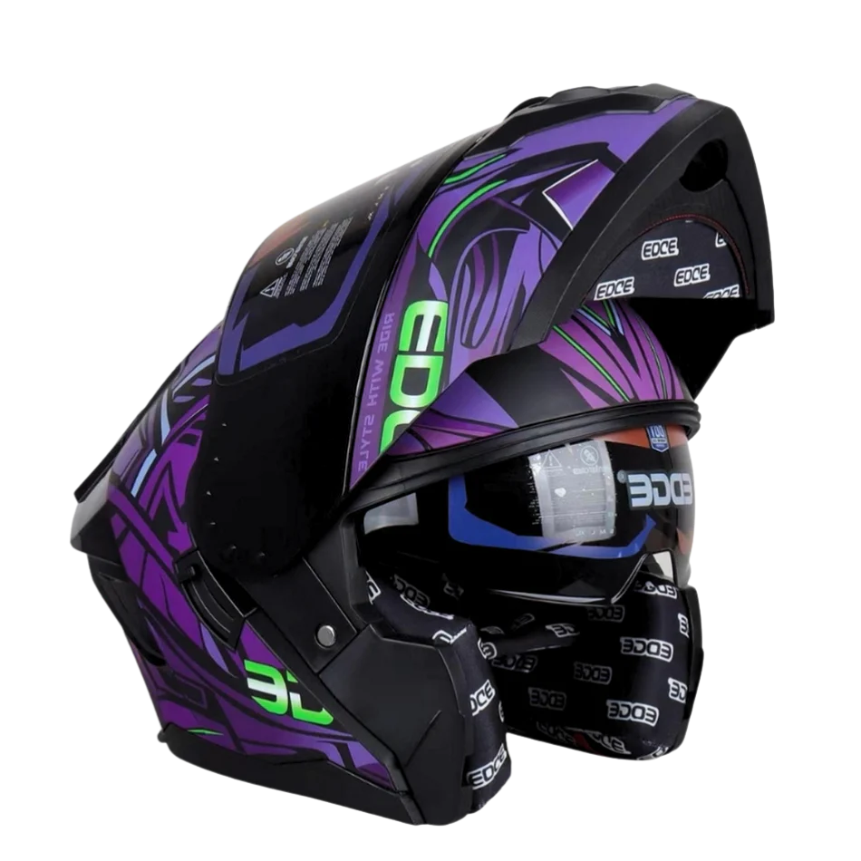 Casco EDGE Abatible Boston Steelix Morado Certificación DOT I ECE - Image 11