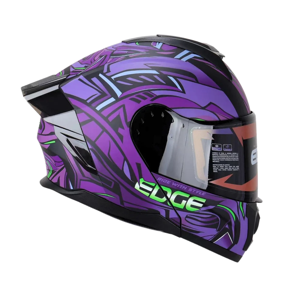 Casco EDGE Abatible Boston Steelix Morado Certificación DOT I ECE - Image 4