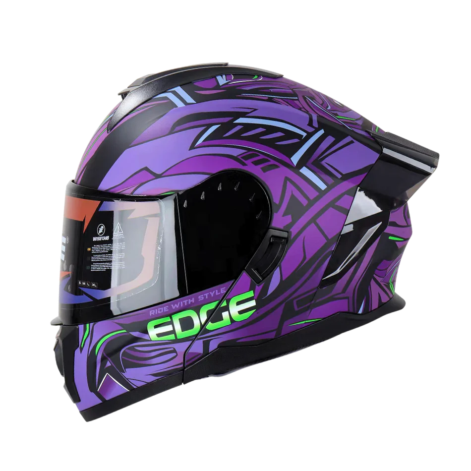Casco EDGE Abatible Boston Steelix Morado Certificación DOT I ECE - Image 5