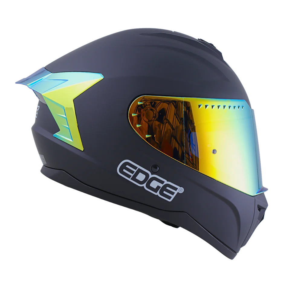 Casco EDGE Integral Extreme Solido Negro / Dorado Metalizado Certificación DOT I ECE - Image 12