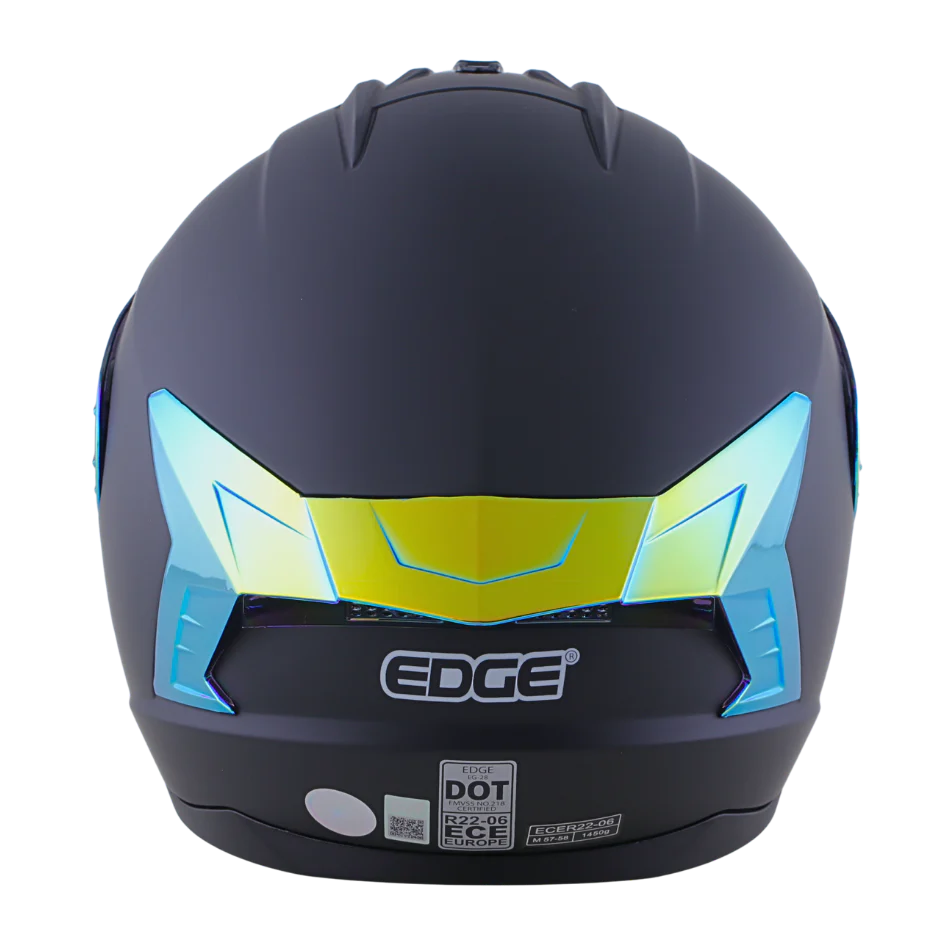 Casco EDGE Integral Extreme Solido Negro / Dorado Metalizado Certificación DOT I ECE - Image 6