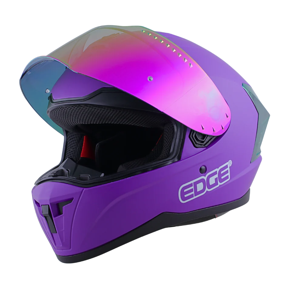 Casco EDGE Integral Extreme Solido Morado Metalizado Certificación DOT I ECE - Image 5