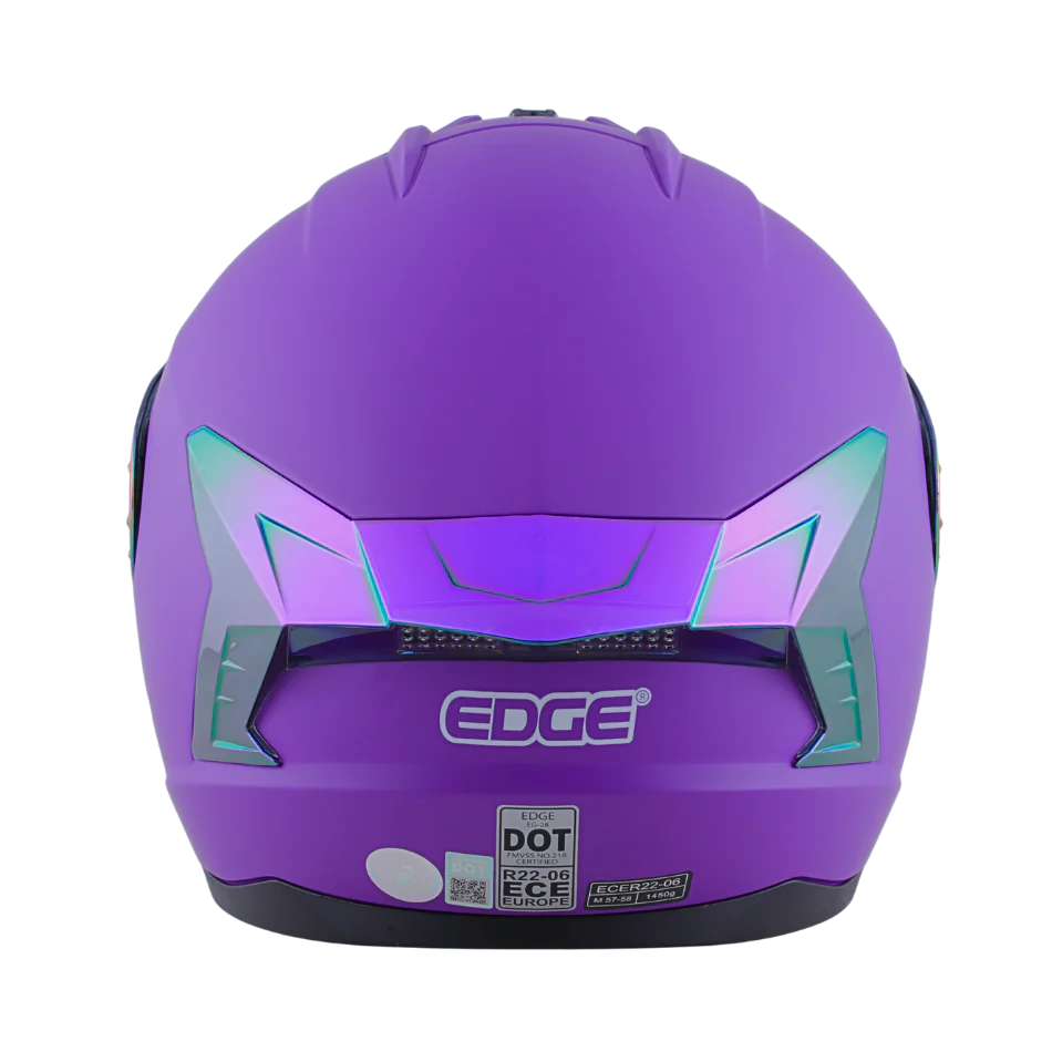 Casco EDGE Integral Extreme Solido Morado Metalizado Certificación DOT I ECE - Image 6