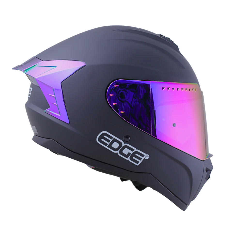 Casco EDGE Integral Extreme Solido Negro / Morado Metalizado Certificación DOT I ECE - Image 10
