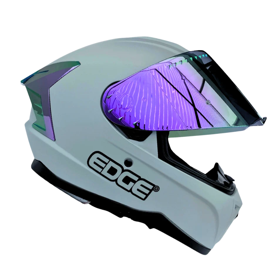 Casco EDGE Integral Extreme Solido gris / Morado Metalizado Certificación DOT I ECE - Image 4
