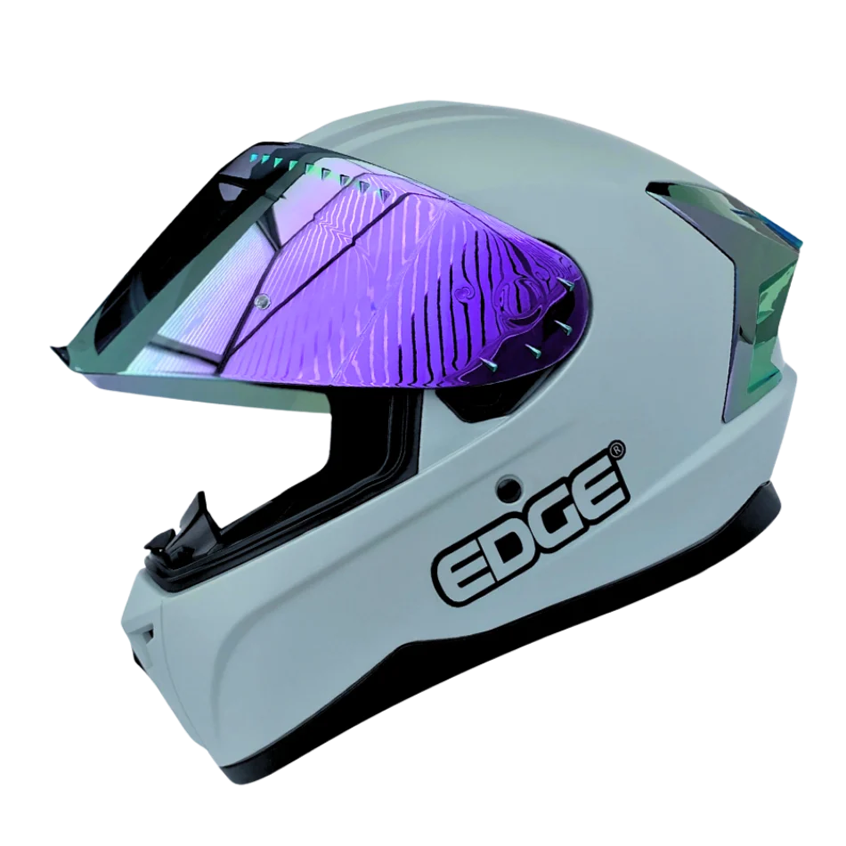 Casco EDGE Integral Extreme Solido gris / Morado Metalizado Certificación DOT I ECE - Image 5