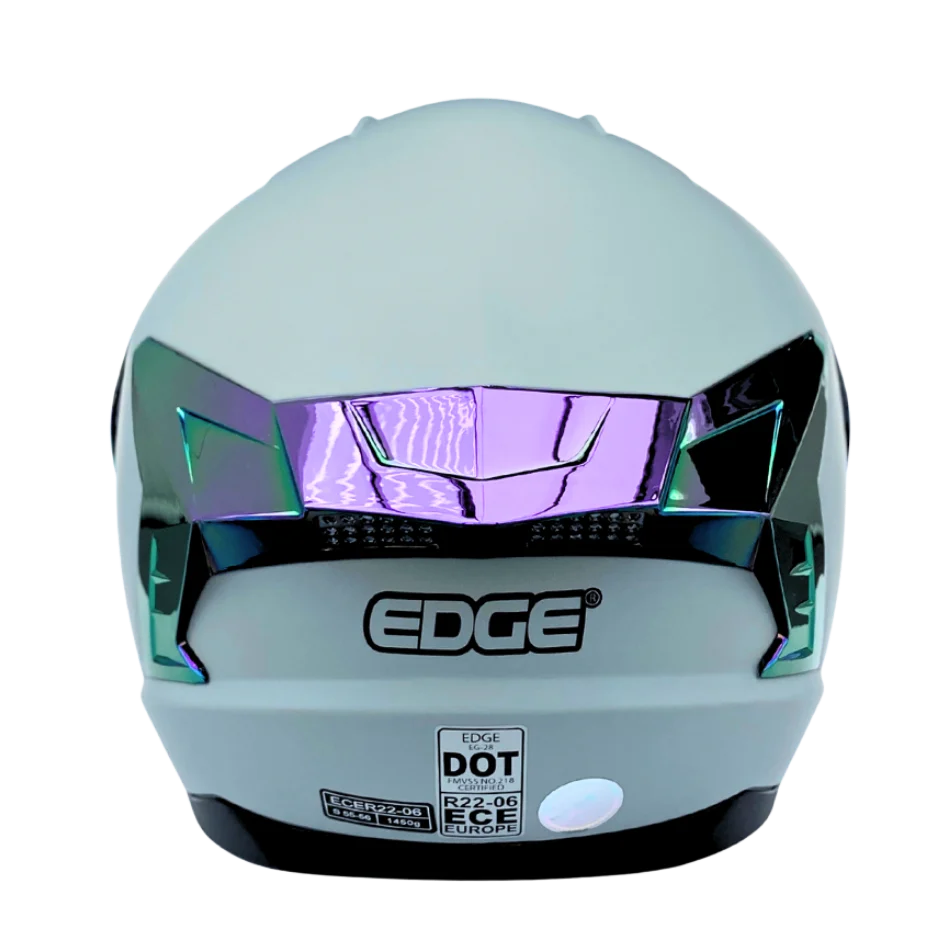 Casco EDGE Integral Extreme Solido gris / Morado Metalizado Certificación DOT I ECE - Image 6