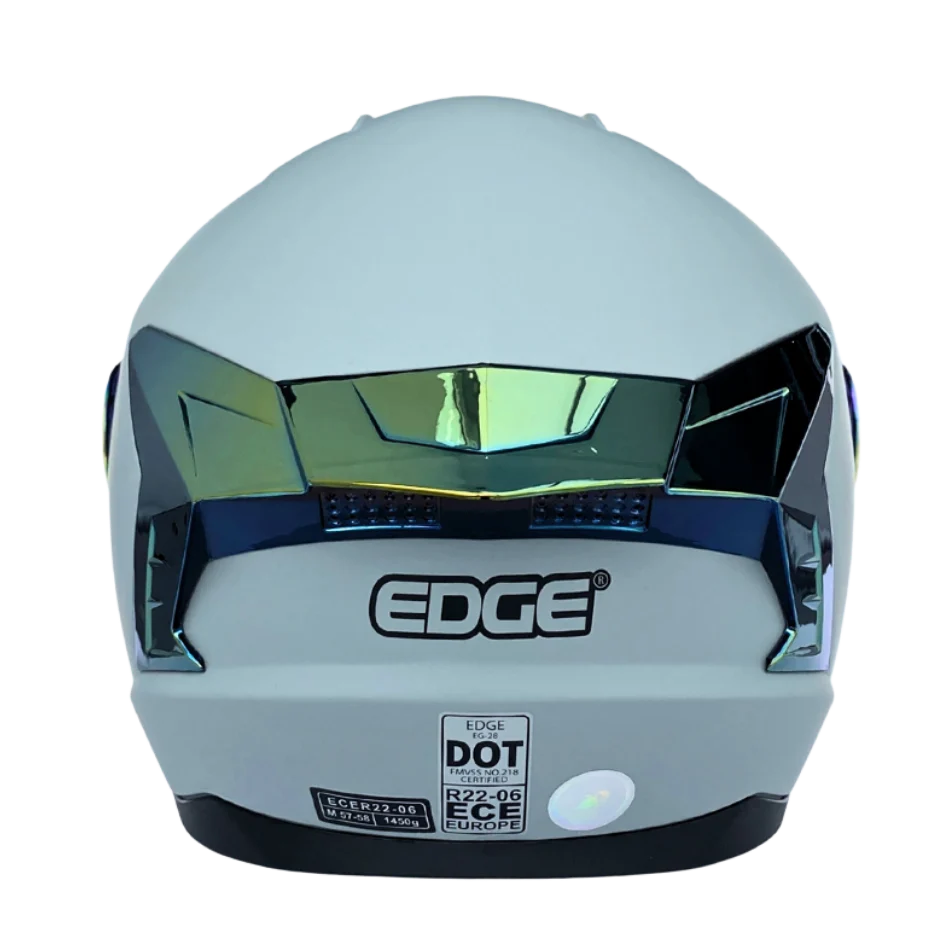 Casco EDGE Integral Extreme Solido Negro / Litmus Metalizado Certificación DOT I ECE - Image 6
