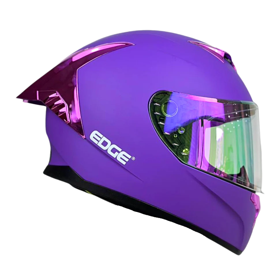 Casco EDGE Integral Racer Sólido Morado Certificación DOT - Image 11