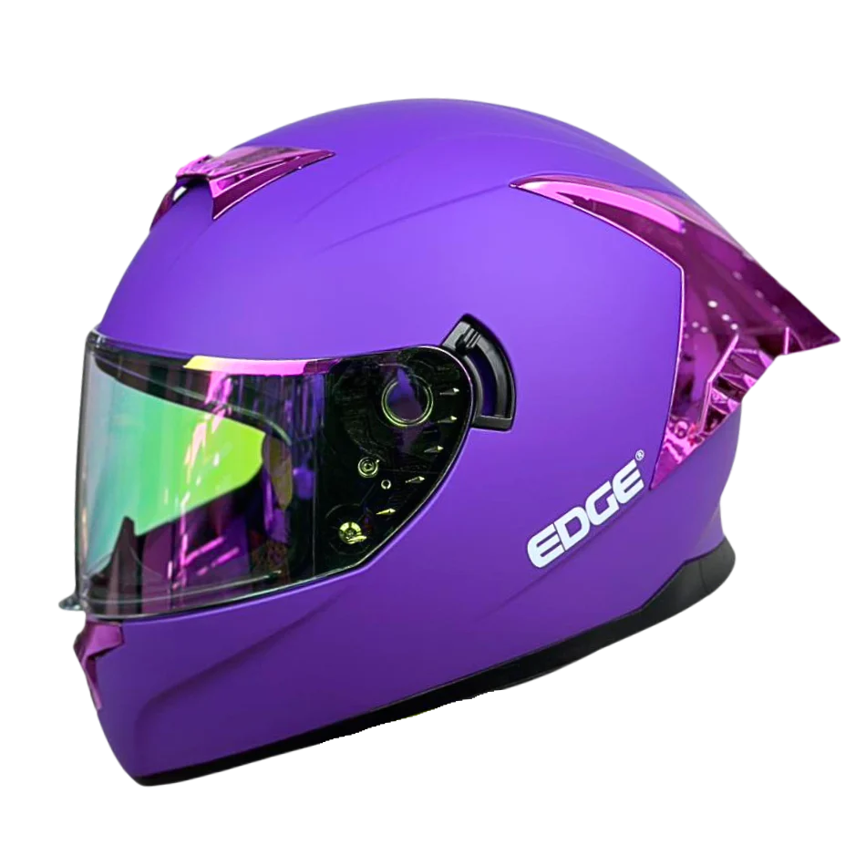 Casco EDGE Integral Racer Sólido Morado Certificación DOT - Image 3