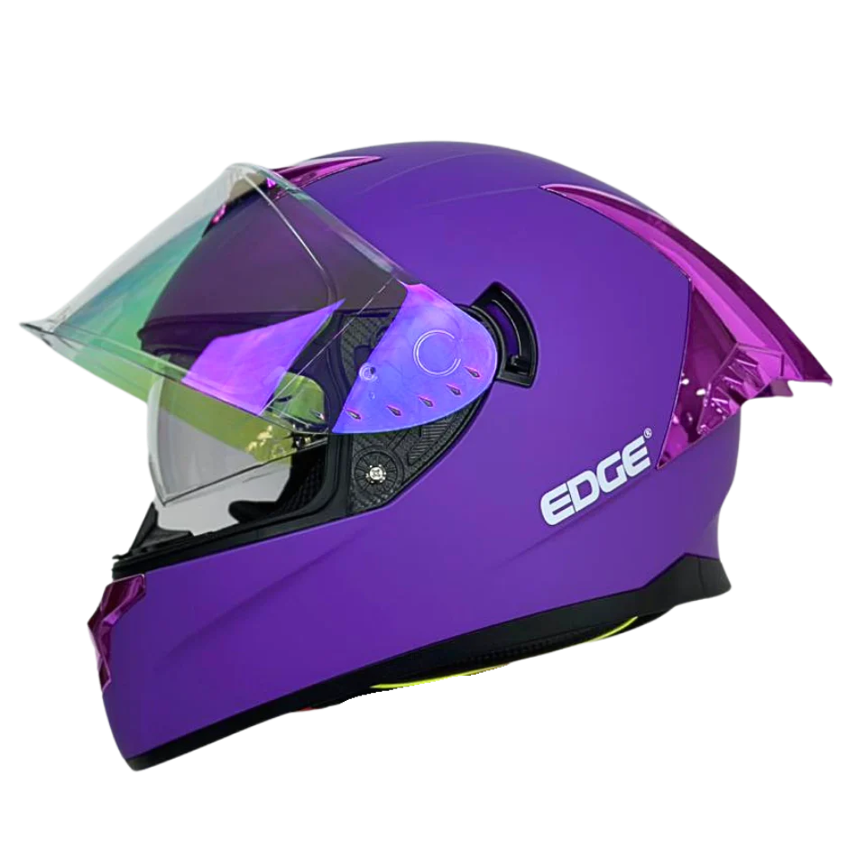 Casco EDGE Integral Racer Sólido Morado Certificación DOT - Image 6