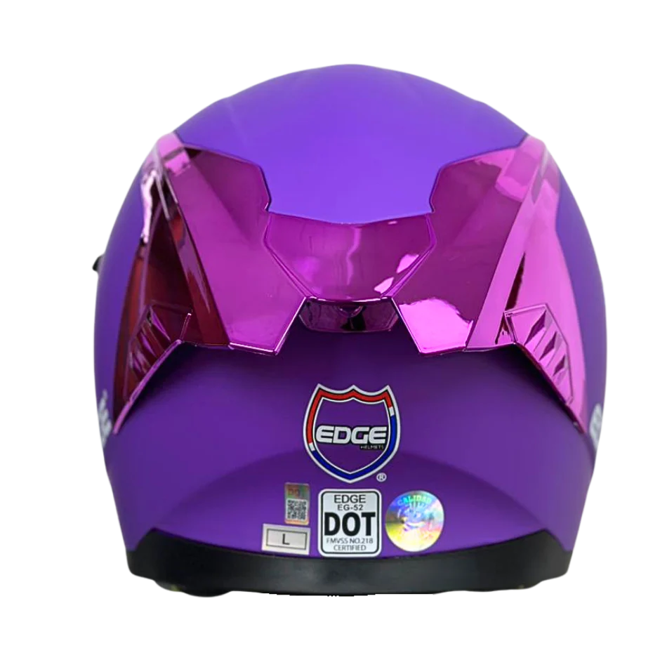 Casco EDGE Integral Racer Sólido Morado Certificación DOT - Image 7