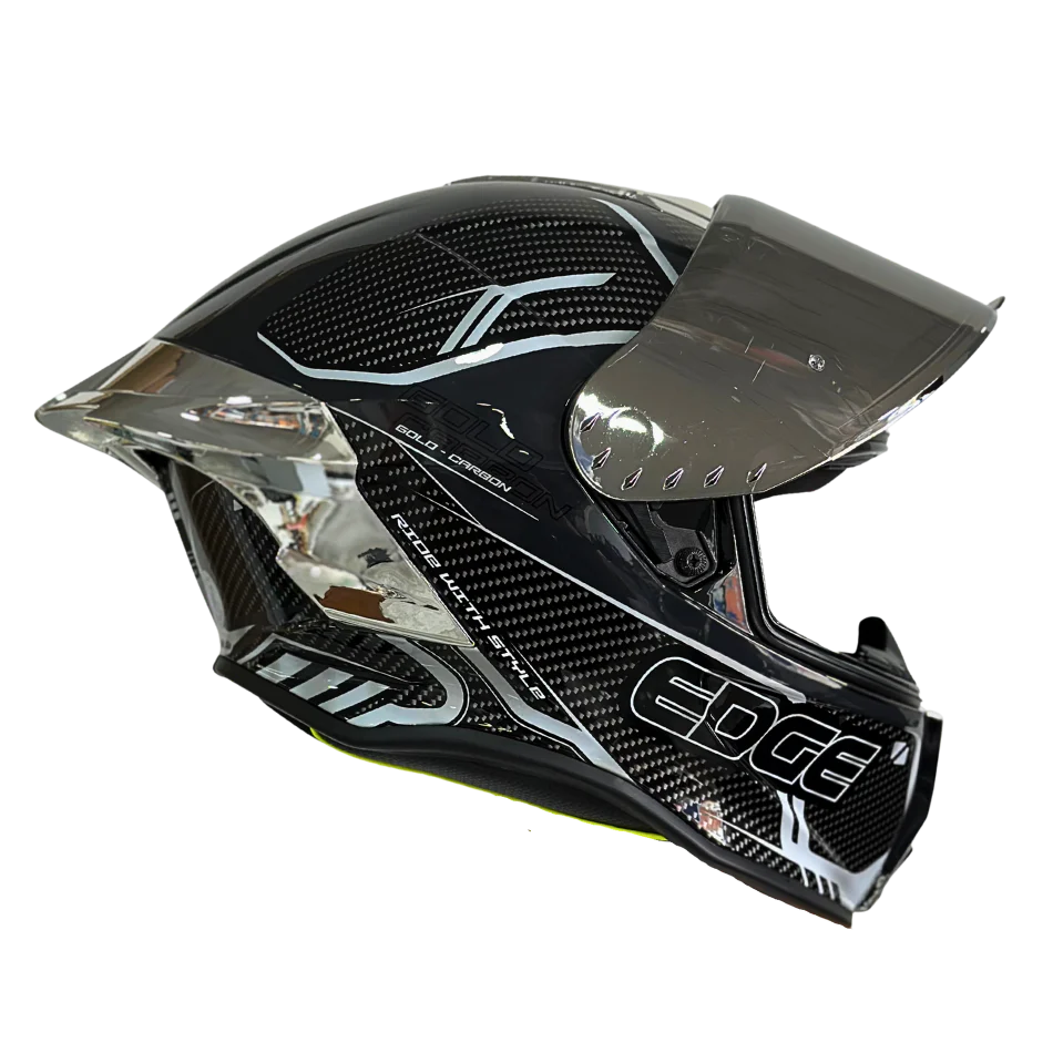 Casco EDGE Integral Shanghai Goldex Plateado Certificación DOT I ECE - Image 4