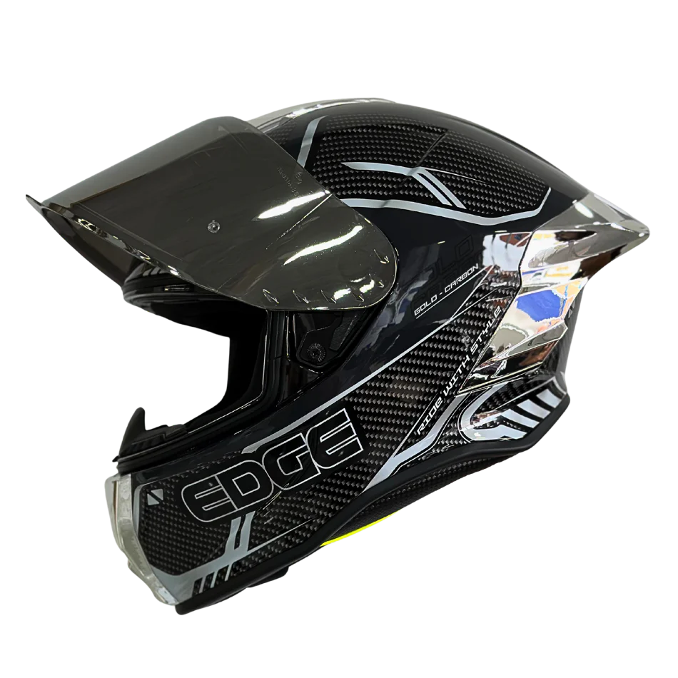 Casco EDGE Integral Shanghai Goldex Plateado Certificación DOT I ECE - Image 5