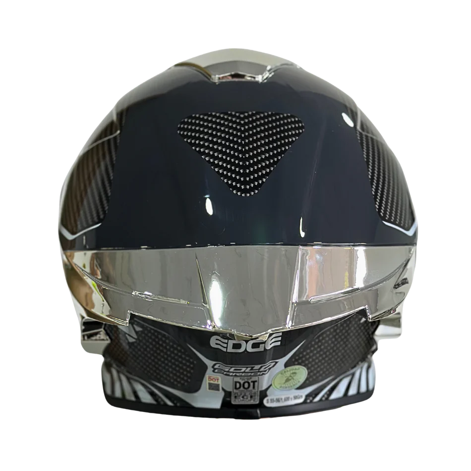 Casco EDGE Integral Shanghai Goldex Plateado Certificación DOT I ECE - Image 6