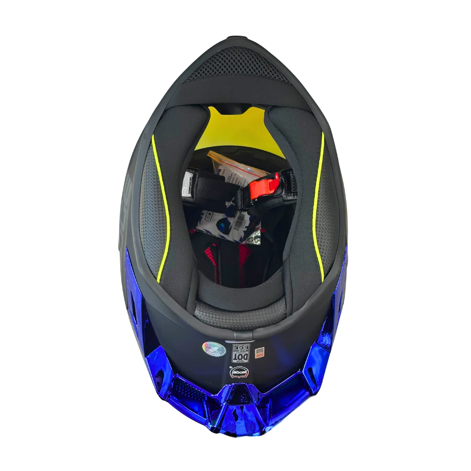 Casco EDGE Integral Shanghai Metalizado Azul Certificación DOT I ECE - Image 9