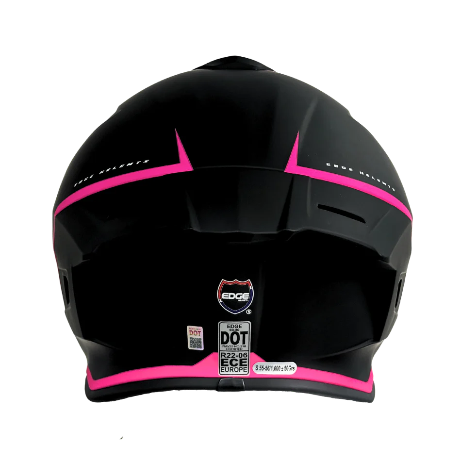 Casco EDGE Integral Shanghai Rush Negro/Rosado DOT-ECE - Image 6