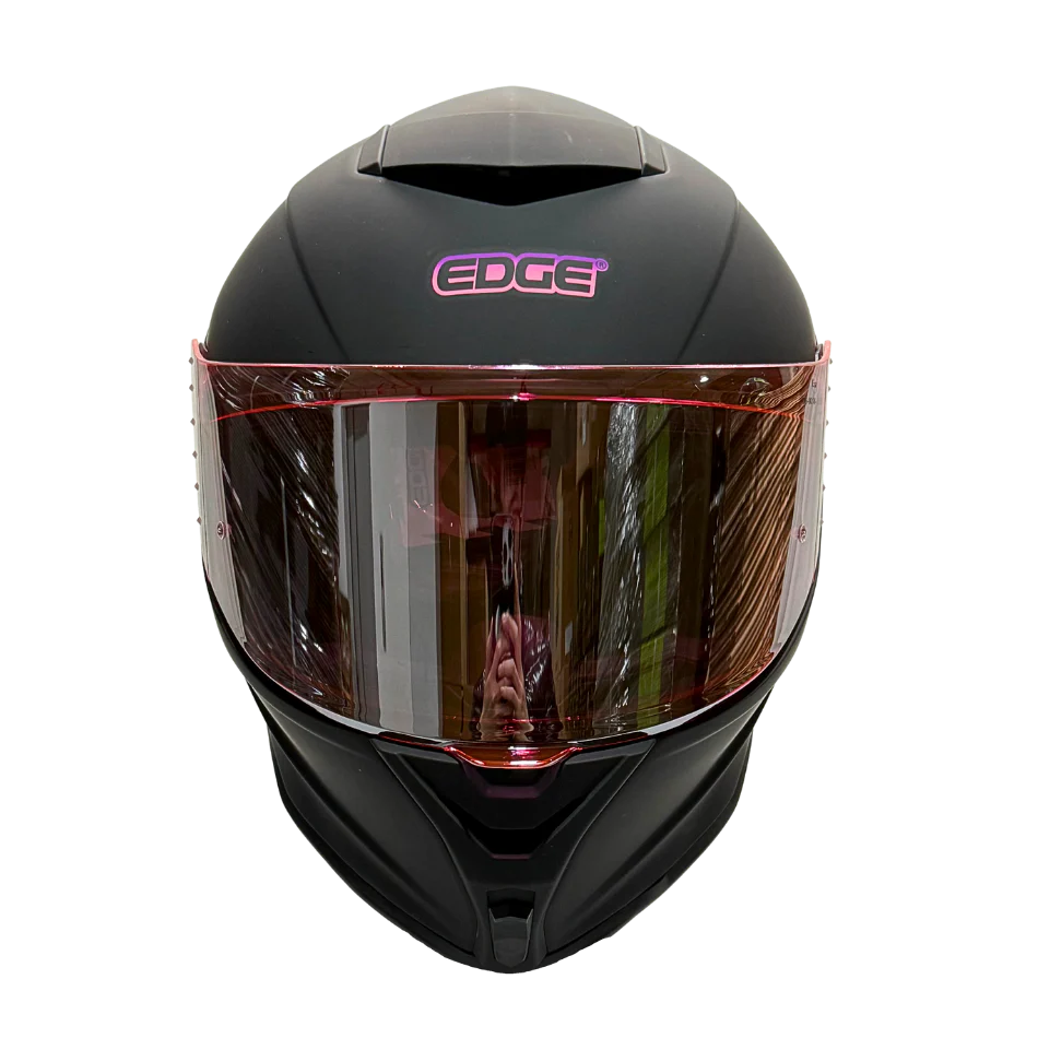 Casco EDGE Integral Shanghai Sólido Logo Rosa Certificación DOT I ECE - Image 3