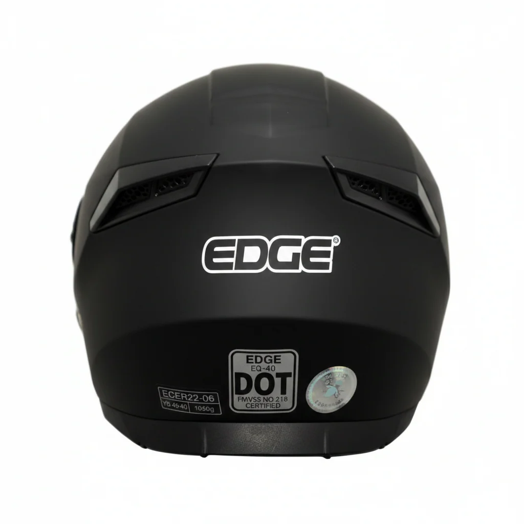 Casco EDGE Kids Integral Winner Solido Negro Certificación DOT - Image 4