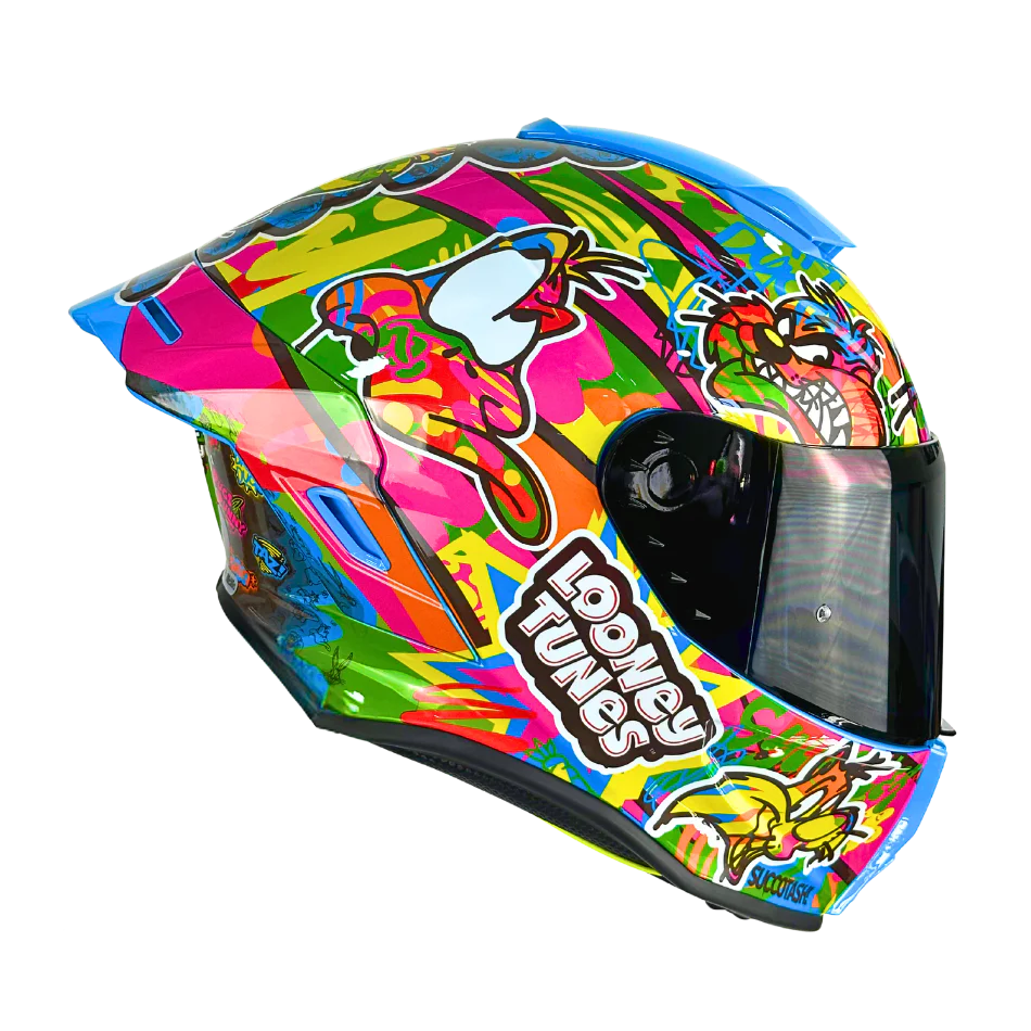 Casco WARNER Integral Shanghai Looney Tunes Neon Certificación DOT I ECE - Image 10