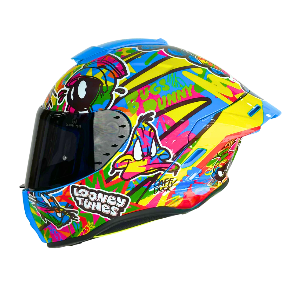 Casco WARNER Integral Shanghai Looney Tunes Neon Certificación DOT I ECE - Image 3