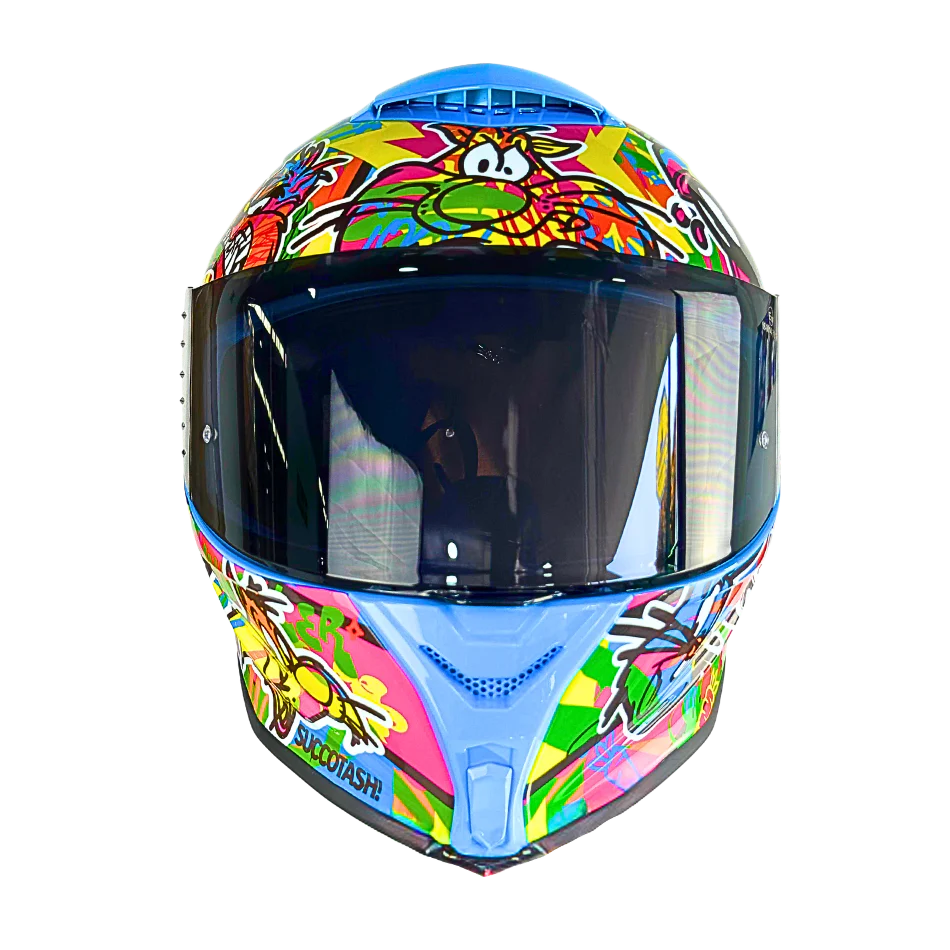 Casco WARNER Integral Shanghai Looney Tunes Neon Certificación DOT I ECE - Image 4