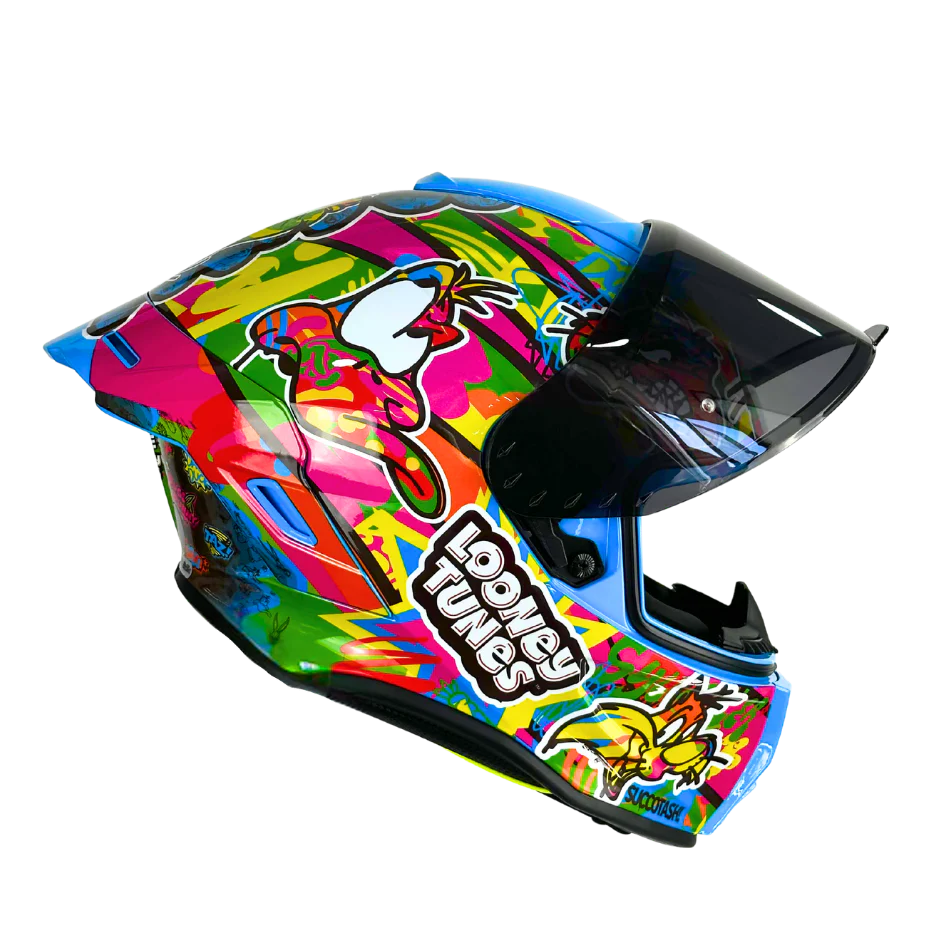 Casco WARNER Integral Shanghai Looney Tunes Neon Certificación DOT I ECE - Image 5