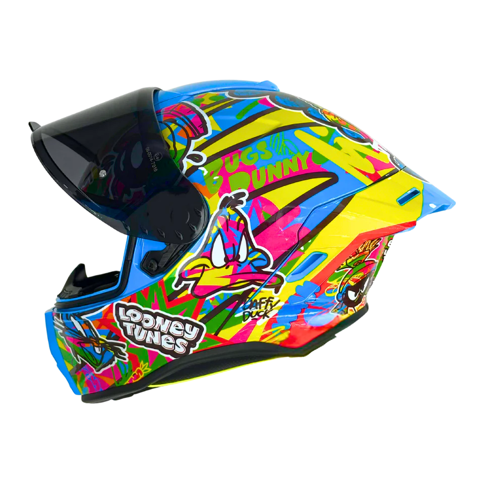 Casco WARNER Integral Shanghai Looney Tunes Neon Certificación DOT I ECE - Image 6