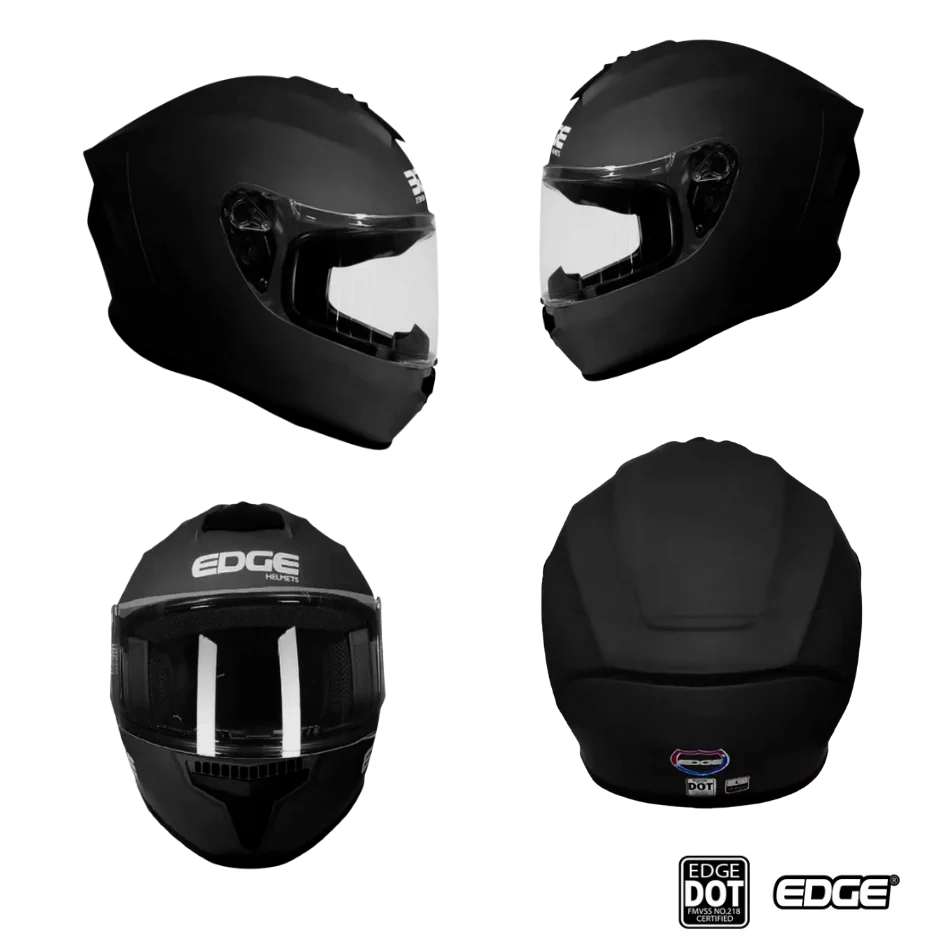 Casco EDGE Integral Frankie Solido Negro Certificación DOT - Image 5